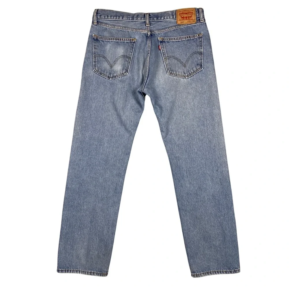 Levi's 505 Straight Fit Medium Wash Denim Jeans Mens 36 Blue‎